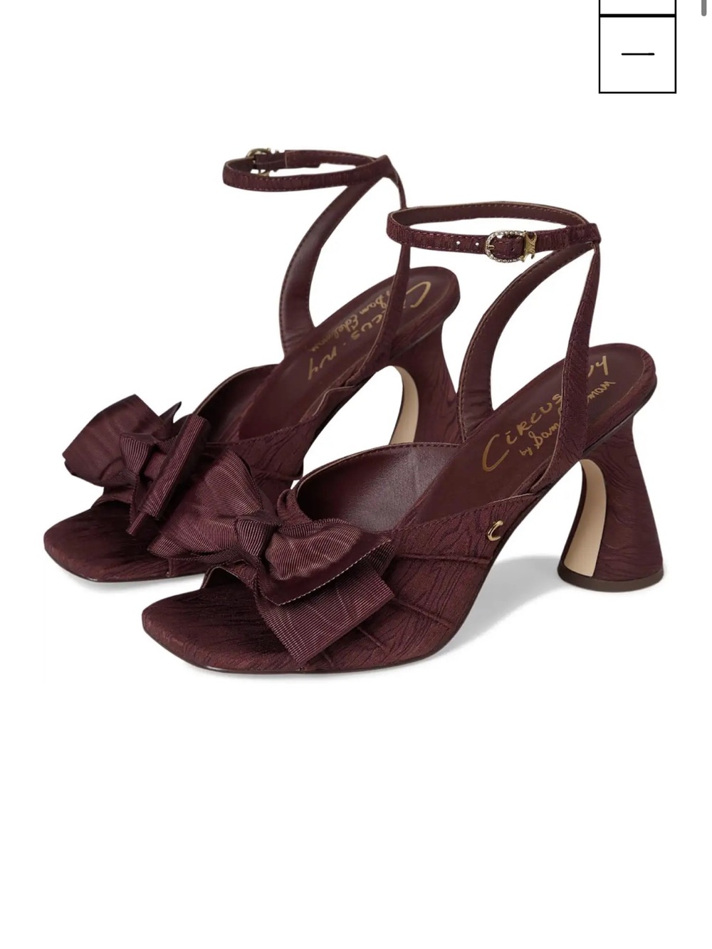 NEW Circus by Sam Edelman Wilma Burgundy Bow Ankle-Strap Sandals